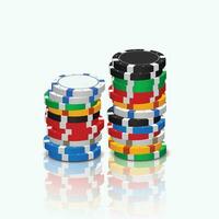 poker chips in een stack vector