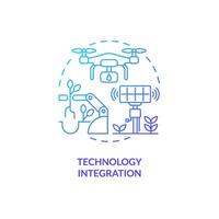 2d helling technologie integratie icoon vertegenwoordigen verticaal landbouw en hydrocultuur concept, geïsoleerd vector, dun lijn illustratie. vector