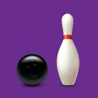bowling bal Aan paars vector