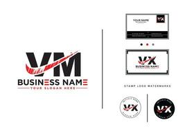 vm bedrijf logo, monogram vm borstel logo ontwerp vector