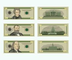 Amerikaans dollars reeks vector