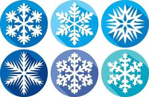 sneeuwvlokken plat pictogrammen collectie vector
