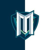 brief m esports schild logo vector
