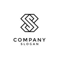 elegant zwart brief s lijn logo vector