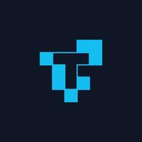 brief t digitaal pixel logo vector