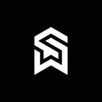 modern en elegant brief sw of ws eerste logo vector