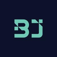 j en b monogram logo met plein en diagonaal lijnen vector