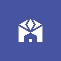 modern huis diamant pijl abstract logo vector