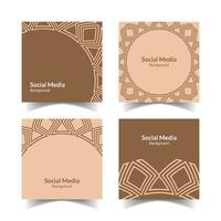 gemakkelijk en modern roze bruin sier- patroon plein vlak sociaal media achtergrond vector