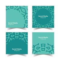 gemakkelijk en modern turkoois blauw sier- patroon plein vlak sociaal media achtergrond vector