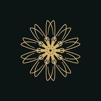 abstract goud en donker bruin bloemen mandala logo. geschikt voor elegant en luxe sier- symbool vector