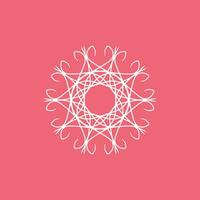 abstract wit en roze bloemen mandala logo. geschikt voor elegant en luxe sier- symbool vector