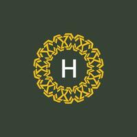 brief h medaillon embleem eerste cirkel insigne logo vector