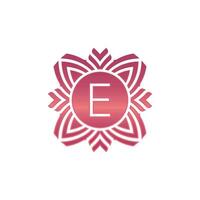 eerste brief e sier- bloem embleem logo vector