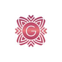 eerste brief g sier- bloem embleem logo vector