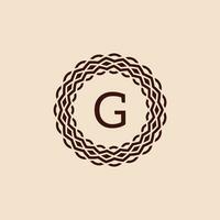 gemakkelijk en elegant eerste brief g sier- cirkel kader logo vector