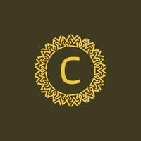 modern embleem eerste brief c sier- stam patroon circulaire logo vector