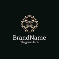 premie en luxe abstract sier- patroon mandala modern logo vector