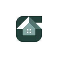 modern en vlak brief g huis gebouw bouw logo vector