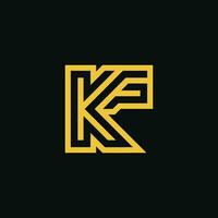 modern en luxe eerste brief kf of fk monogram logo vector