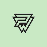 modern en minimalistische eerste brief pw of wp monogram logo vector