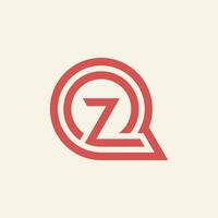 modern en minimalistische eerste brief qz of zq monogram logo vector