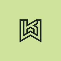 eerste brief wk of kw monogram logo vector
