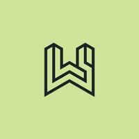 eerste brief wl of lw monogram logo vector