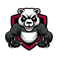 panda mascotte logo voor gamen, sport, e-sport, team, club vector