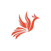 vliegend Feniks brand vogel abstract logo ontwerp vector sjabloon.
