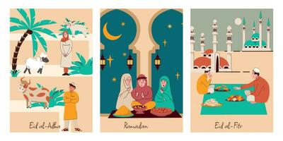 moslim vakantie verticaal composities vector