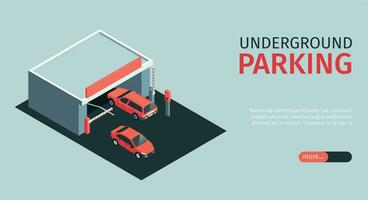 ondergronds parkeren Ingang banier vector