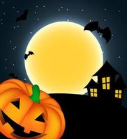 halloween achtergrond met pompoen vectorillustratie vector