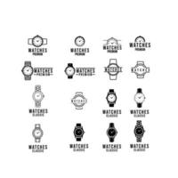 set collectie horloge vintage luxe logo pictogram ontwerp vector