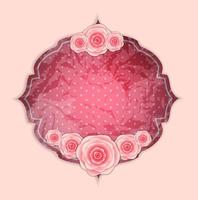 schattig frame met roze bloemen vectorillustratie vector