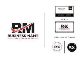 eerste rm logo brief vector, monogram rm borstel logo met bedrijf kaart vector