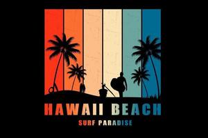 hawaï strand silhouet ontwerp vector
