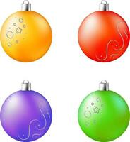 Kerstmis decoratie oranje Purper groen rood ballen reeks vector