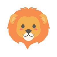 schattig leeuw dier van gezicht ontwerp vector illustratie in een vlak stijl