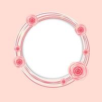 schattig frame met roze bloemen vectorillustratie vector