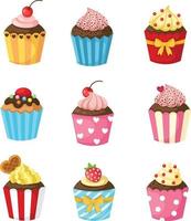 cupcake set vector