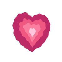 hand- getrokken golvend roze hart geïsoleerd Aan wit achtergrond. liefde symbool. vector illustratie