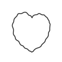 hand- getrokken golvend hart land geïsoleerd Aan wit achtergrond. liefde symbool. vector illustratie