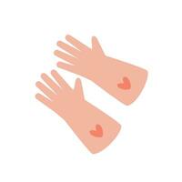 tuinieren vlak roze handschoenen voor werk geïsoleerd Aan wit achtergrond vector illustratie. landbouw hand- bescherming, handschoenen veiligheid