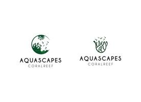 koraal aqua scapes logo ontwerp. minimalistische aquascapes logo vector