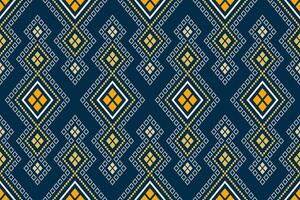 indigo marine blauw meetkundig traditioneel etnisch patroon ikat naadloos patroon grens abstract ontwerp voor kleding stof afdrukken kleding jurk tapijt gordijnen en sarong aztec Afrikaanse Indisch Indonesisch vector