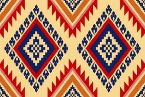 kruis steek kleurrijk meetkundig traditioneel etnisch patroon ikat naadloos patroon abstract ontwerp voor kleding stof afdrukken kleding jurk tapijt gordijnen en sarong aztec Afrikaanse Indisch Indonesisch vector