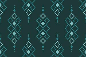 groen kruis steek kleurrijk meetkundig traditioneel etnisch patroon ikat naadloos patroon grens abstract ontwerp voor kleding stof afdrukken kleding jurk tapijt gordijnen en sarong aztec Afrikaanse Indisch Indonesisch vector