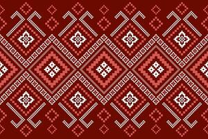 rood traditioneel etnisch patroon paisley bloem ikat achtergrond abstract aztec Afrikaanse Indonesisch Indisch naadloos patroon voor kleding stof afdrukken kleding jurk tapijt gordijnen en sarong vector