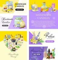 verzameling van landen Pagina's voor aromatherapie en producties van aroma kaarsen, oliën en schoonheidsmiddelen vector